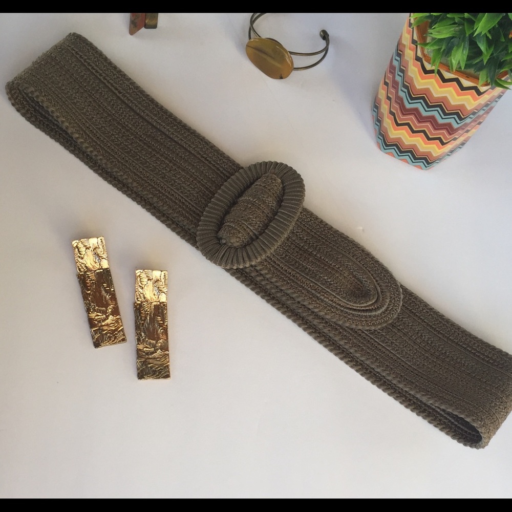 Taupe and Grey Knit Belt